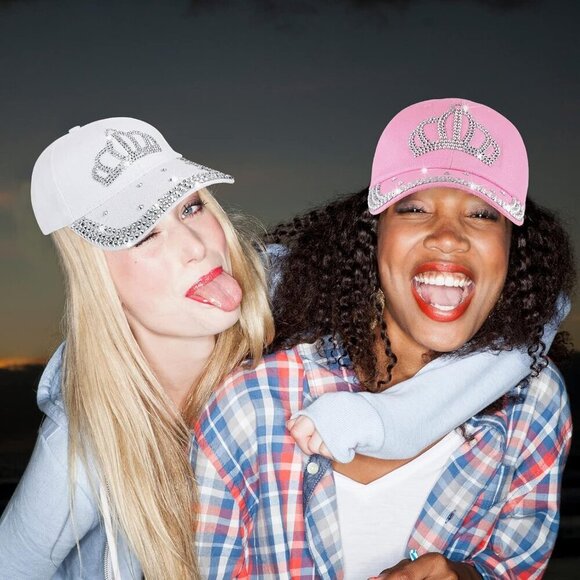 3Pcs Rhinestone Women Baseball Caps Adjustable Cotton Denim Sun Hat main image 7